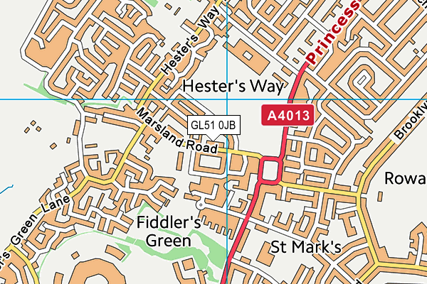 GL51 0JB map - OS VectorMap District (Ordnance Survey)