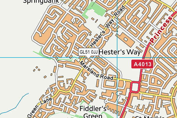 GL51 0JJ map - OS VectorMap District (Ordnance Survey)