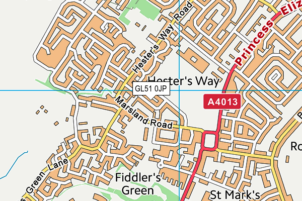 GL51 0JP map - OS VectorMap District (Ordnance Survey)