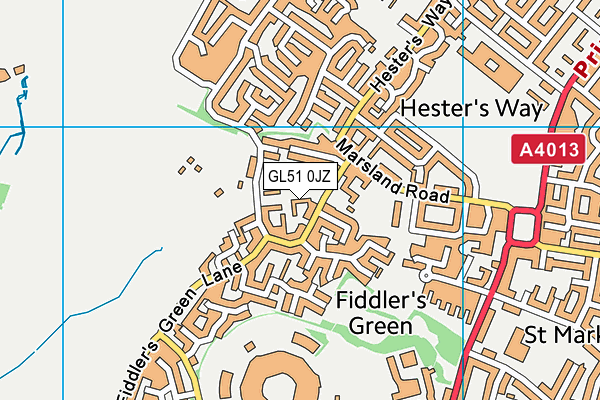 GL51 0JZ map - OS VectorMap District (Ordnance Survey)
