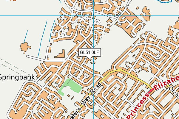 GL51 0LF map - OS VectorMap District (Ordnance Survey)