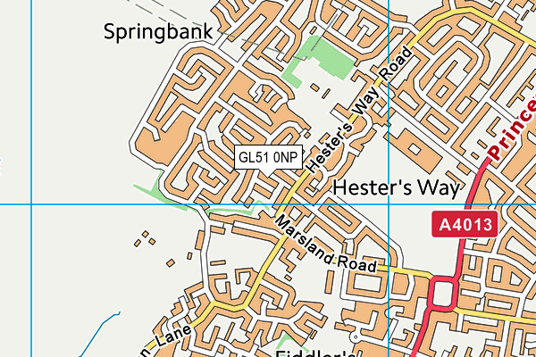 GL51 0NP map - OS VectorMap District (Ordnance Survey)