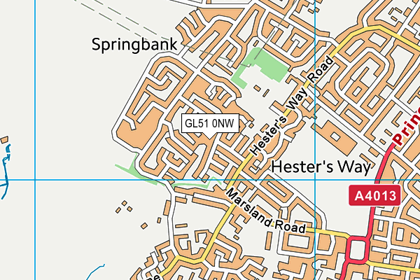 GL51 0NW map - OS VectorMap District (Ordnance Survey)