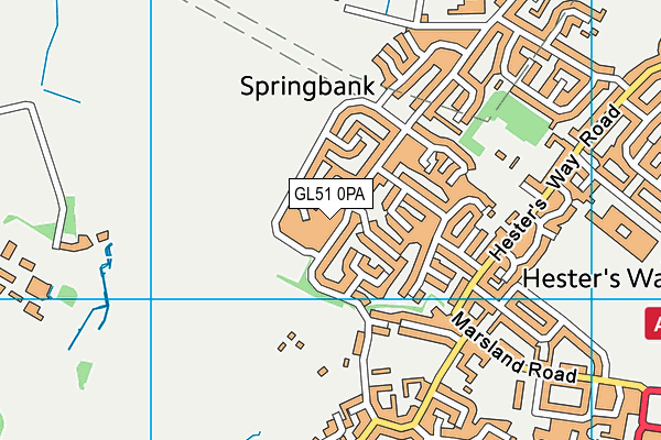 GL51 0PA map - OS VectorMap District (Ordnance Survey)
