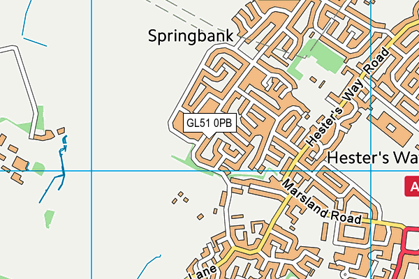 GL51 0PB map - OS VectorMap District (Ordnance Survey)