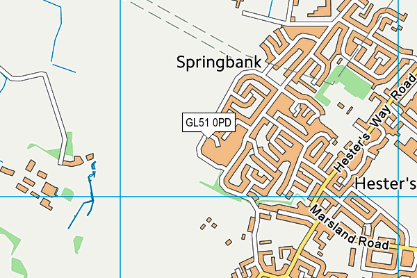 GL51 0PD map - OS VectorMap District (Ordnance Survey)