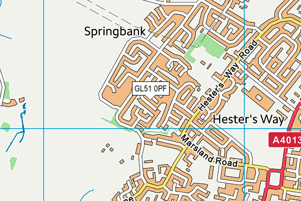 GL51 0PF map - OS VectorMap District (Ordnance Survey)