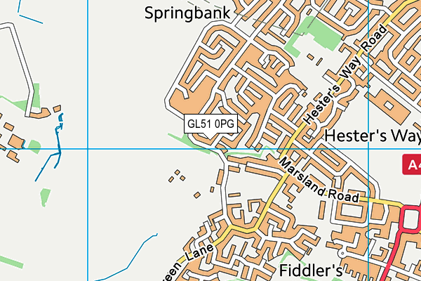 GL51 0PG map - OS VectorMap District (Ordnance Survey)