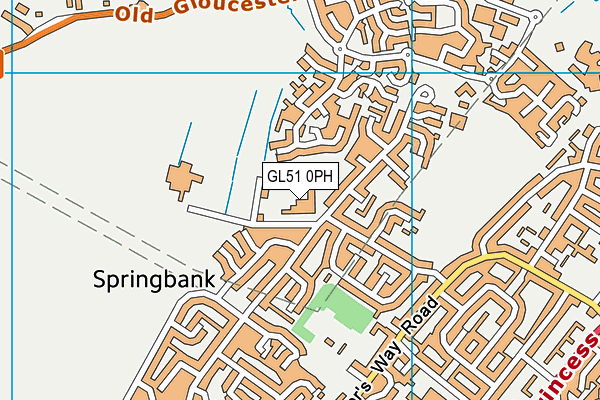Springbank Primary Academy map (GL51 0PH) - OS VectorMap District (Ordnance Survey)