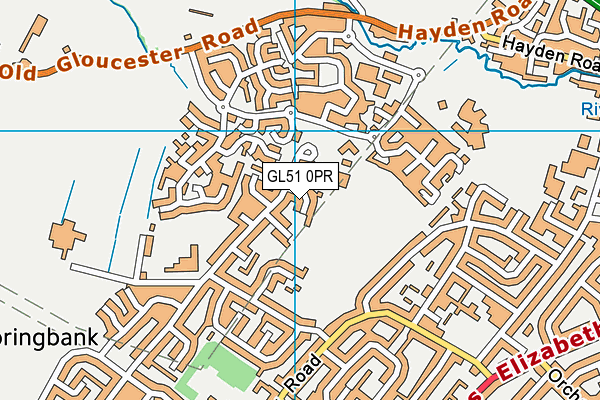 GL51 0PR map - OS VectorMap District (Ordnance Survey)