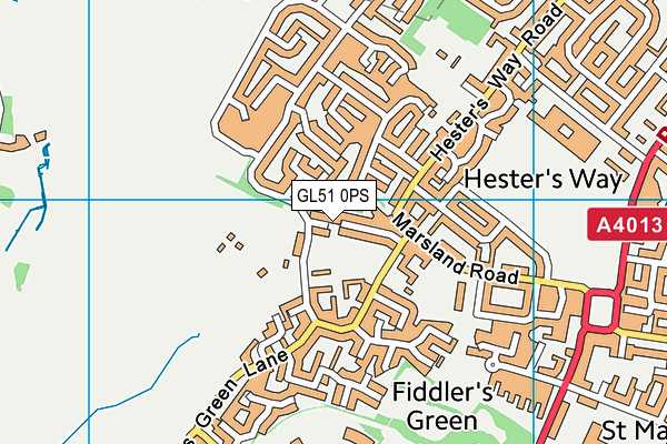 GL51 0PS map - OS VectorMap District (Ordnance Survey)