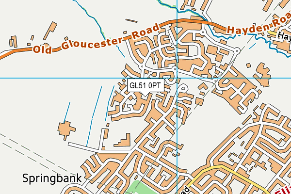 GL51 0PT map - OS VectorMap District (Ordnance Survey)