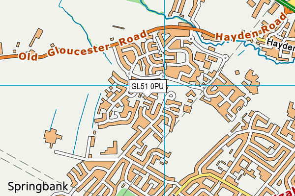 GL51 0PU map - OS VectorMap District (Ordnance Survey)