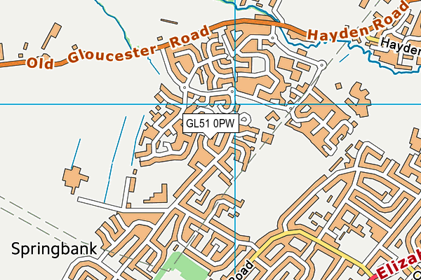 GL51 0PW map - OS VectorMap District (Ordnance Survey)