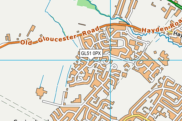 GL51 0PX map - OS VectorMap District (Ordnance Survey)