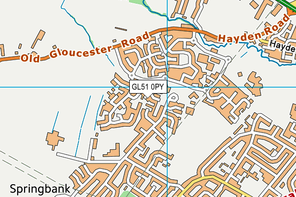 GL51 0PY map - OS VectorMap District (Ordnance Survey)