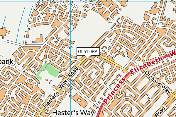 GL51 0RA map - OS VectorMap District (Ordnance Survey)