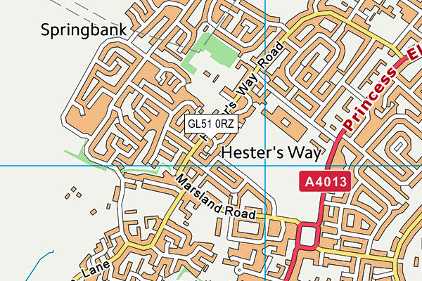 GL51 0RZ map - OS VectorMap District (Ordnance Survey)