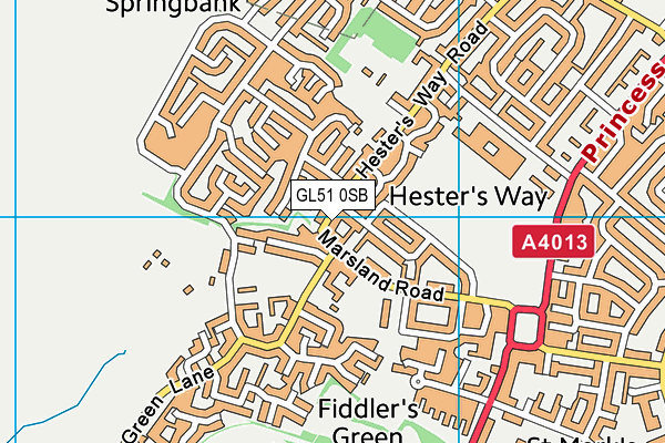 GL51 0SB map - OS VectorMap District (Ordnance Survey)