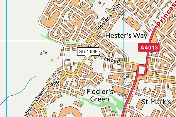GL51 0SF map - OS VectorMap District (Ordnance Survey)