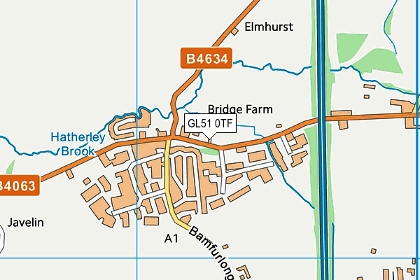 GL51 0TF map - OS VectorMap District (Ordnance Survey)