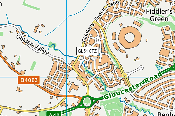 GL51 0TZ map - OS VectorMap District (Ordnance Survey)