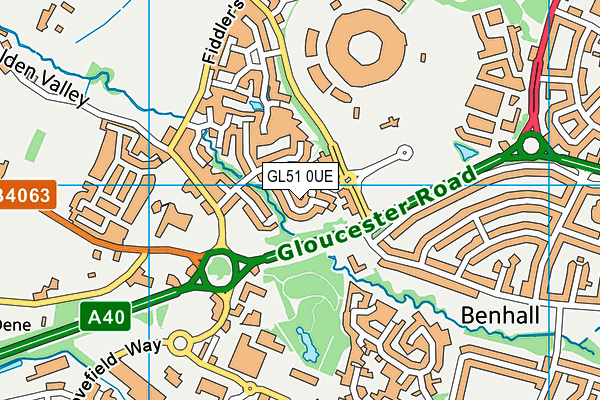 GL51 0UE map - OS VectorMap District (Ordnance Survey)