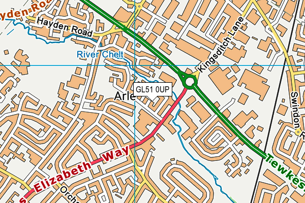 GL51 0UP map - OS VectorMap District (Ordnance Survey)