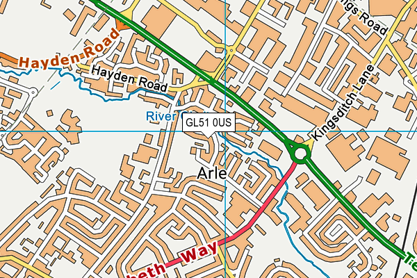 GL51 0US map - OS VectorMap District (Ordnance Survey)