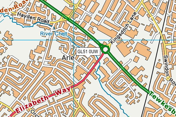 GL51 0UW map - OS VectorMap District (Ordnance Survey)