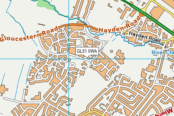 GL51 0WA map - OS VectorMap District (Ordnance Survey)