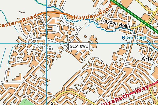 GL51 0WE map - OS VectorMap District (Ordnance Survey)