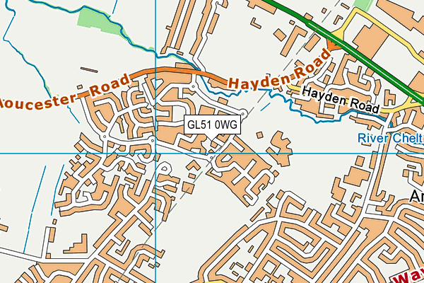 GL51 0WG map - OS VectorMap District (Ordnance Survey)
