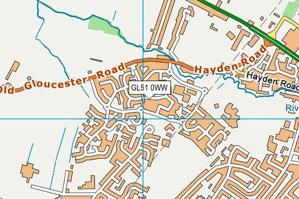 GL51 0WW map - OS VectorMap District (Ordnance Survey)