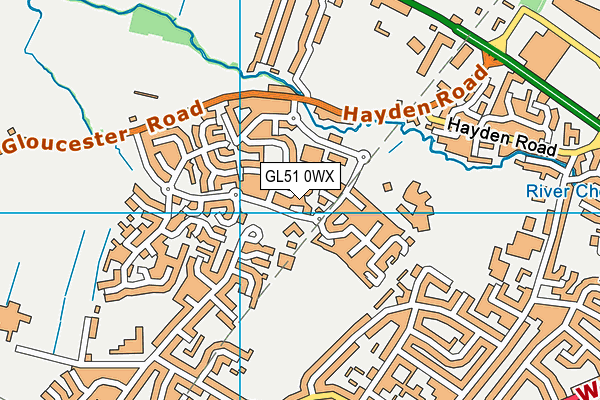 GL51 0WX map - OS VectorMap District (Ordnance Survey)