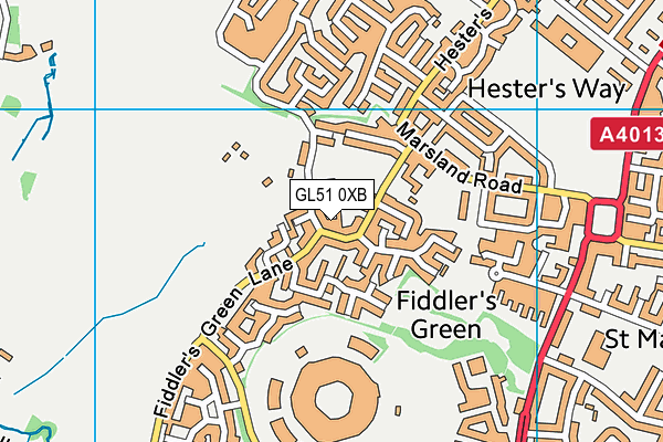 GL51 0XB map - OS VectorMap District (Ordnance Survey)