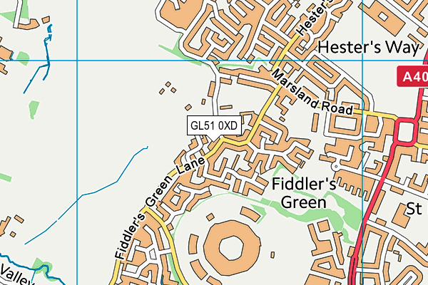 GL51 0XD map - OS VectorMap District (Ordnance Survey)