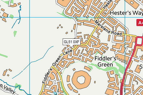 GL51 0XF map - OS VectorMap District (Ordnance Survey)