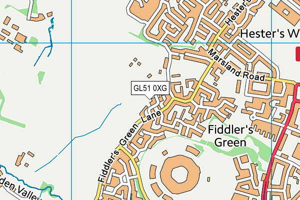 GL51 0XG map - OS VectorMap District (Ordnance Survey)