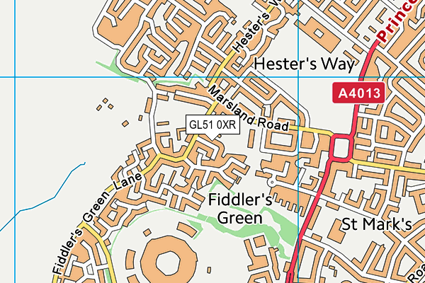 GL51 0XR map - OS VectorMap District (Ordnance Survey)