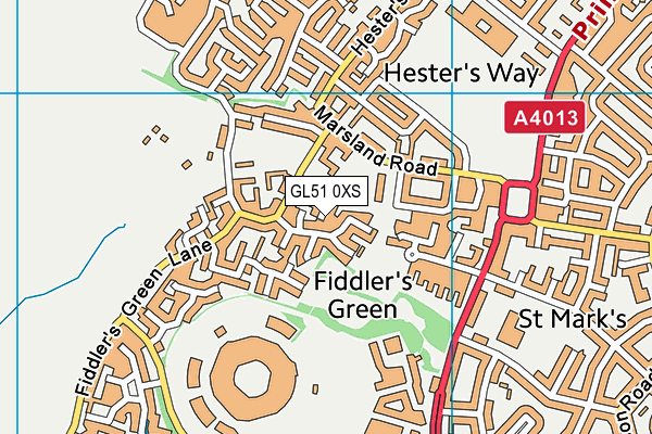 GL51 0XS map - OS VectorMap District (Ordnance Survey)