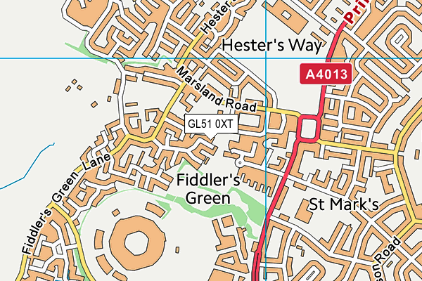 GL51 0XT map - OS VectorMap District (Ordnance Survey)