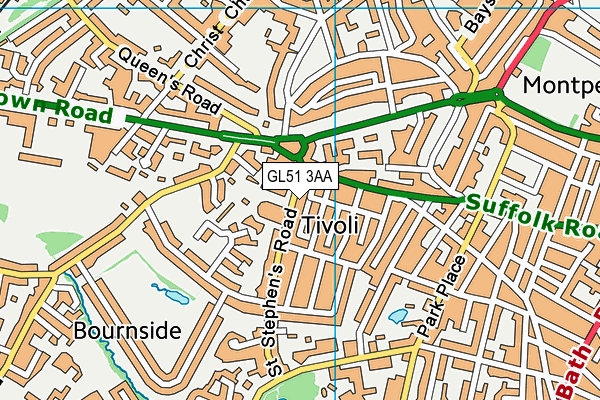 GL51 3AA map - OS VectorMap District (Ordnance Survey)