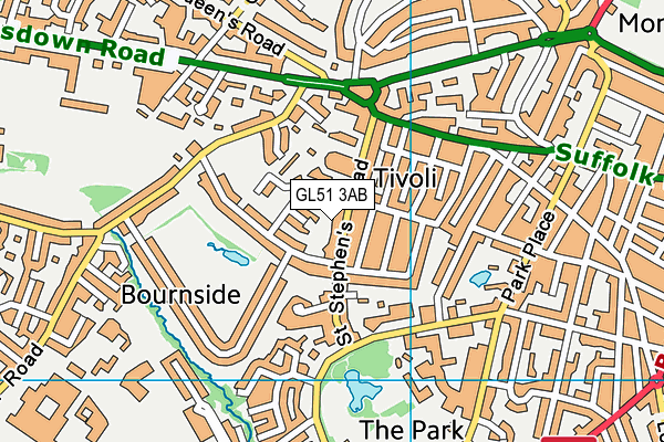 GL51 3AB map - OS VectorMap District (Ordnance Survey)