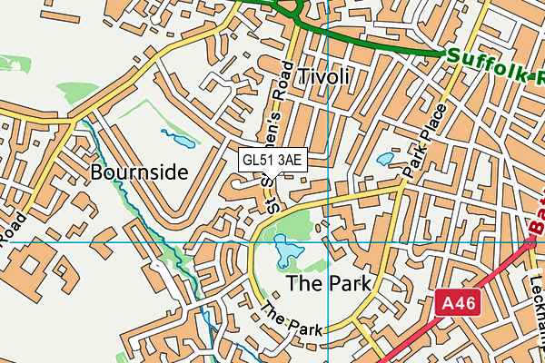 GL51 3AE map - OS VectorMap District (Ordnance Survey)