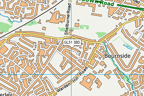 GL51 3BD map - OS VectorMap District (Ordnance Survey)