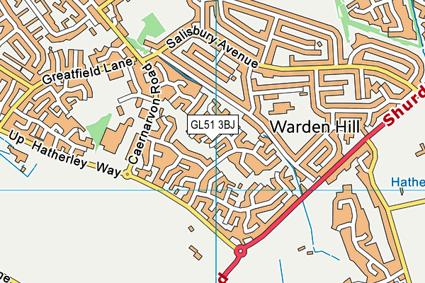 GL51 3BJ map - OS VectorMap District (Ordnance Survey)