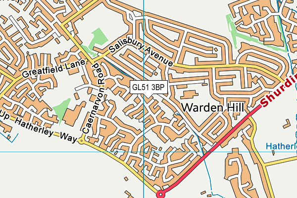 GL51 3BP map - OS VectorMap District (Ordnance Survey)