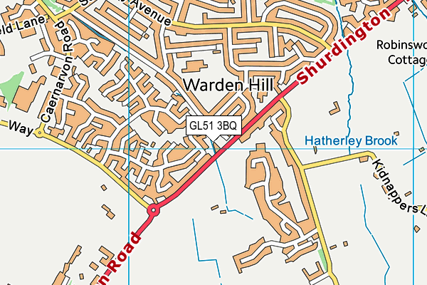 GL51 3BQ map - OS VectorMap District (Ordnance Survey)