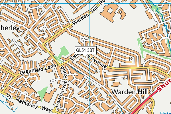 GL51 3BT map - OS VectorMap District (Ordnance Survey)